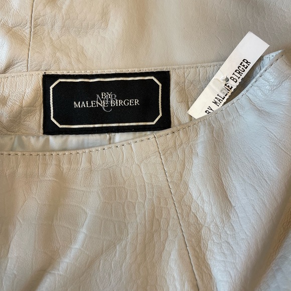 NWT By MALENE BIRGER Gray Embossed Leather Pencil Skirt - Picture 5 of 14